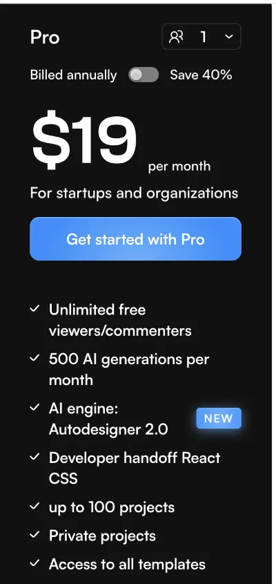 Uizard Pro Личный Аккаунт 1 Месяцев