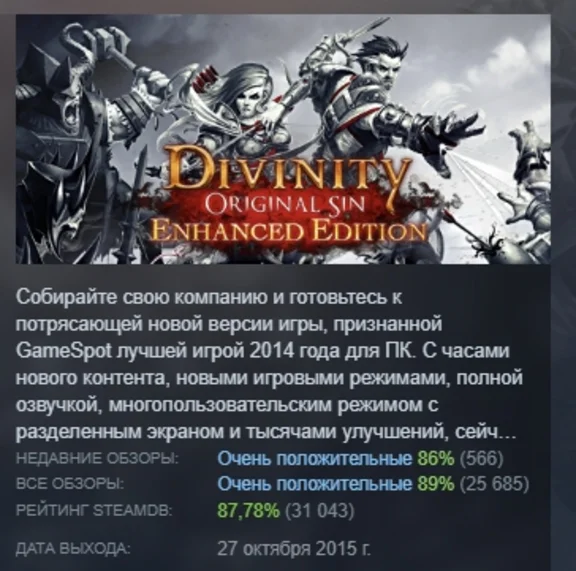 Divinity: Original Sin Enhanced Edition STEAM РОССИЯ