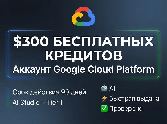 Аккаунт Google Cloud Platform (GCP) с 300$ кредитов Free Trial