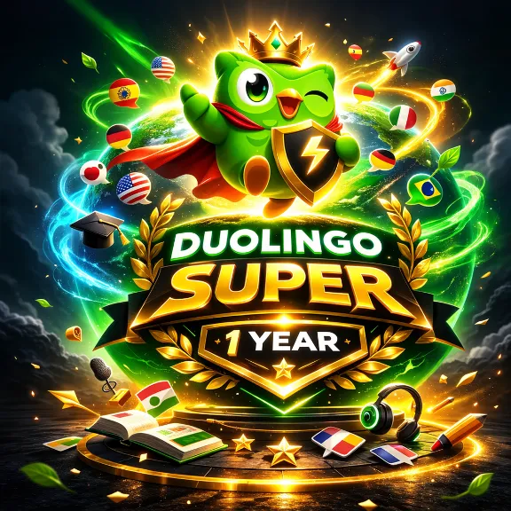 Duolingo Super 1 YEAR SUBSCRIBE TO YOUR ACCOUNT