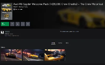 Купить AUDI R8 SPYDER WELCOME PACK (+220,000 CREW CREDITS) – THE CREW ...