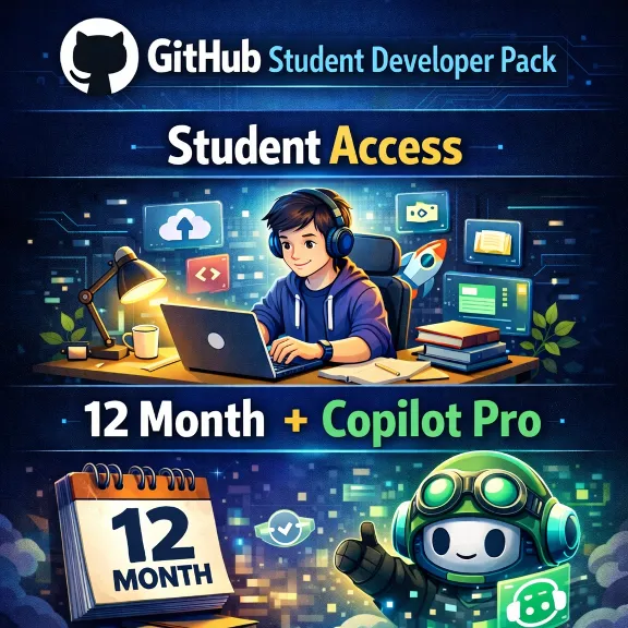 GitHub Student Developer Pack | 12 Month | +Copilot Pro
