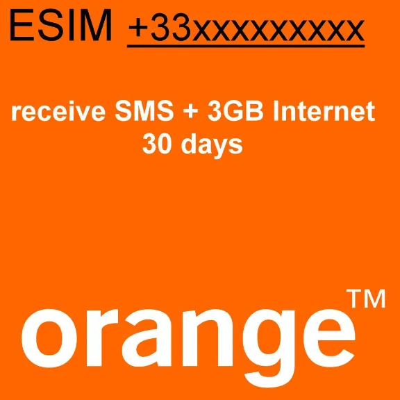 eSIM France phone number +33 SMS +3GB Internet in Russia and other countries 30 days