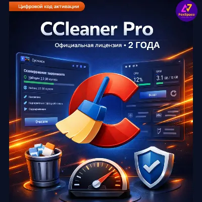 CCleaner Pro  2 года КЛЮЧ официальной лицензия, 2 устройства