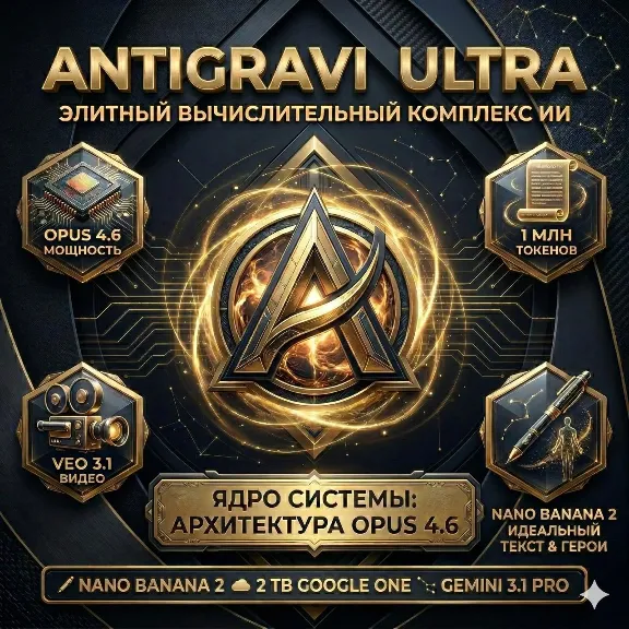 Antigravity PRO / ULRTA | GOOGLE AI PRO | Gemini 3.1| Claude Opus 4.6|ЛИЧНЫЙ 6месяцев