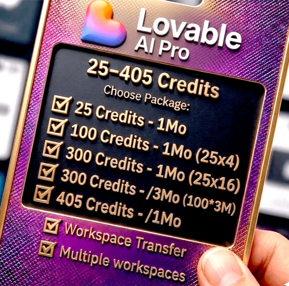 Lovable AI Pro 1–3 месяца | 100–3600 кредитов -Быстрая доставка | Перенос рабочего п
