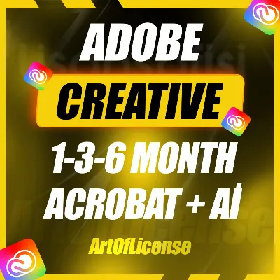 Adobe Creative Cloud на 1, 3, 6 месяцев — Включено 4000 кредитов Ai и Acrobat Pro