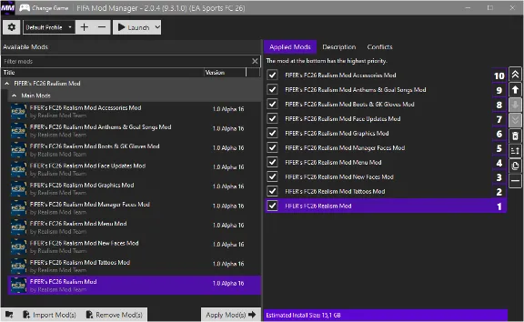 FC 26 - Realism Mod by FIFER 1.0 Alpha 16 TU 1.5.2