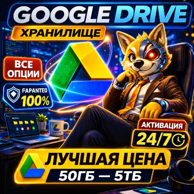 Google Drive Облако 50 ГБ–5 ТБ | Выделенный аккаунт или Апгрейд | Без абонплаты