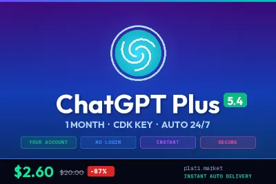 24/7 AUTO | ChatGPT Plus 1 Month | CDK Key | No Login