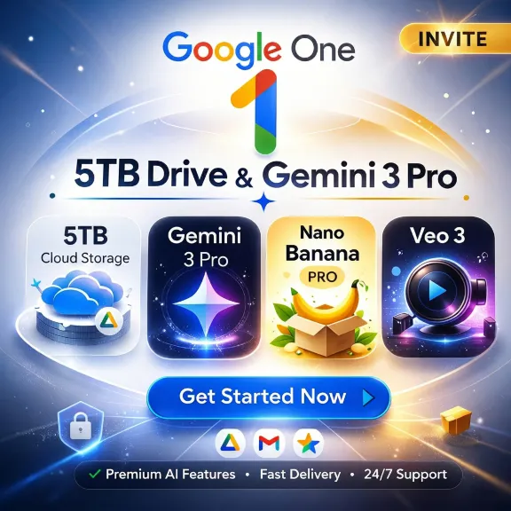 Google One AI Pro 5TB ,Gemini Pro,Antigravity | 6 Months | Activation on your Account