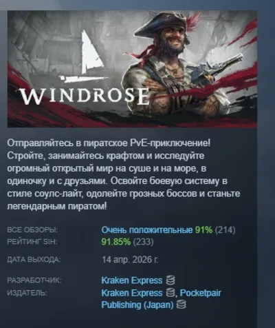 Windrose АВТОДОСТАВКА STEAM РОССИЯ
