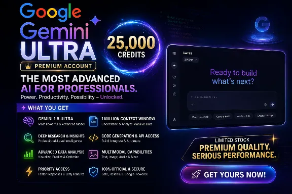 Google Gemini Ai Ultra Veo 3.1 | 25k Credits | Private Account |  10 day