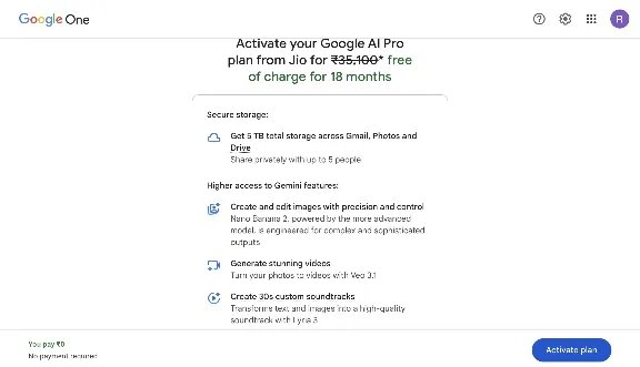 24/7| Instant | Google AI Pro 6 months on Your Mail | Gemini 3.1 Pro ,5TB