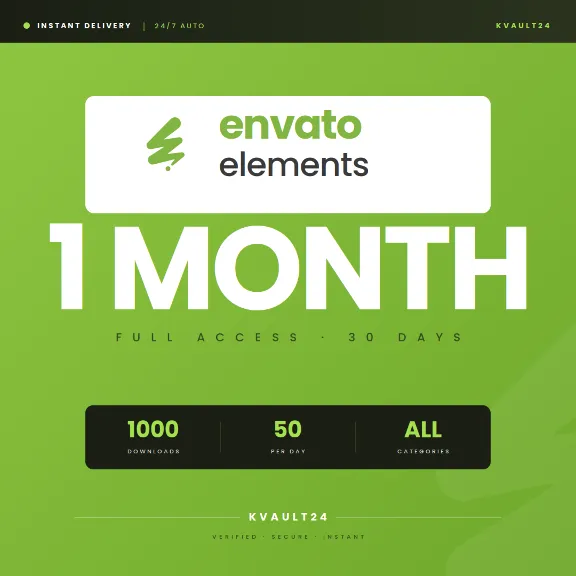 ENVATO ELEMENTS 1 МЕСЯЦ 30 Дней Панель Загрузок Автовыдача