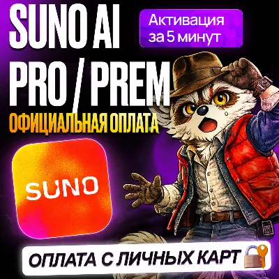 SUNO AI PRO / PREMIER 1-12 МЕСЯЦЕВ  • СУНО ПРО ПРЕМЬЕР ПОДПИСКА • ПРОДЛЕНИЕ
