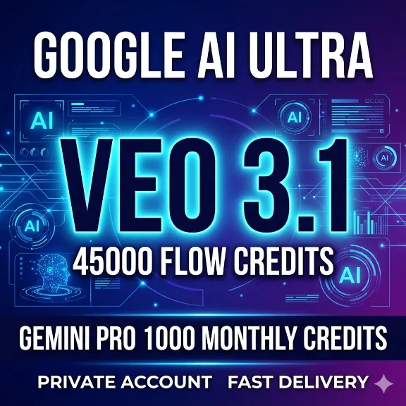 Gemini AI Ultra Veo 3.1 | Antigravity | 45,000 Credits | Private Account | Full Acces