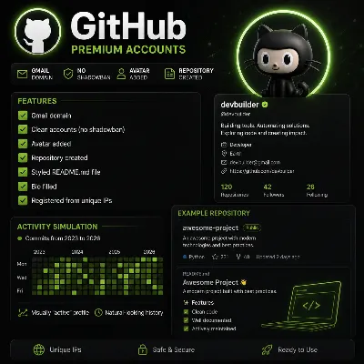 Аккаунт авторег GitHub | Красивое оформление | Имитация активности
