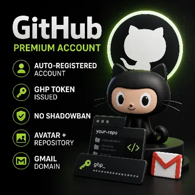 Аккаунт GitHub Авторег | Выпущен ghp токен | Без тени | аватарка+репо | Gmail  домен