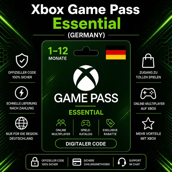 Xbox Game Pass Essential (Germany) 1–12 Months | Xbox Activation Code