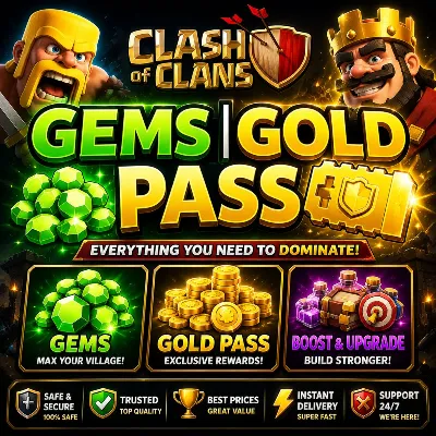 GEMS | GOLD PASS | CLASH OF CLANS