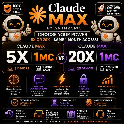 Claude MAX 20X/5X 1 Month | AI