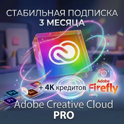 Подписка на Adobe Creative Cloud PRO на 1/3/6 месяцев