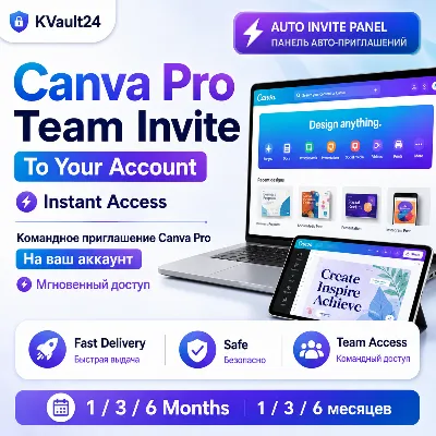 Canva Pro Team Invite To Your Account 1-3-6 Month Premium Instant