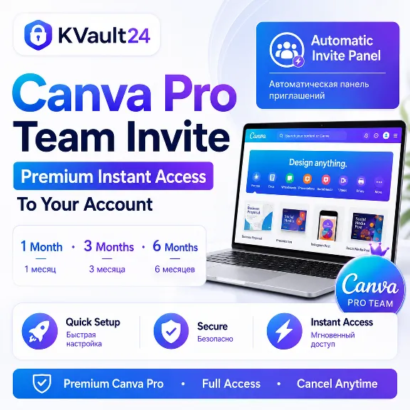 Canva Pro Team Invite To Your Account 1-3-6 Month Premium Instant