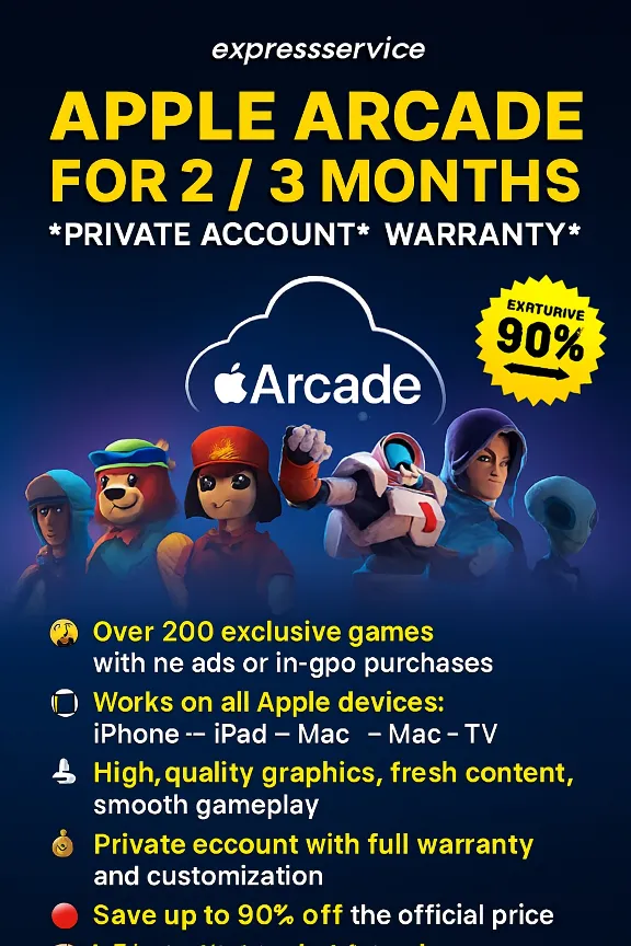 💥 ACCOUNT 🎮Apple Arcade 🎲Global 2 /3Months💥INDIVIDUAL🔥 private account ★💯