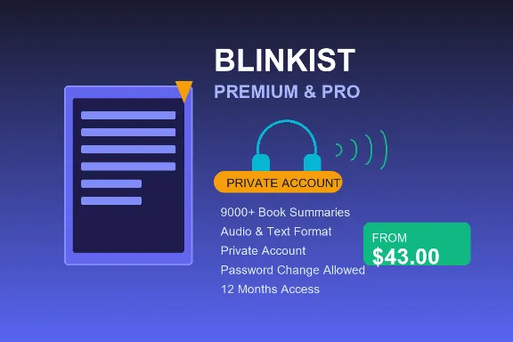 BLINKIST PREMIUM & PRO | 12 МЕСЯЦЕВ | ЛИЧНЫЙ АККАУНТ | СМЕНА ПАРОЛЯ