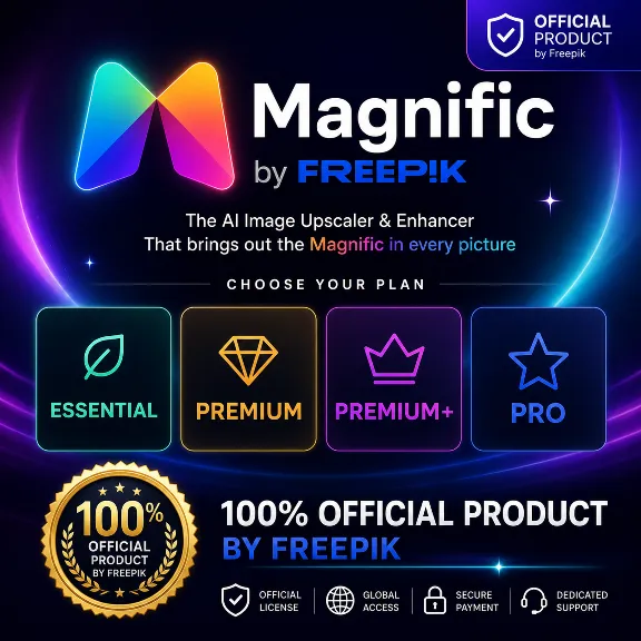 Magnific Freepik Premium/ Plus/ Essential/Pro AI Image | 1-12M | OFFICIAL, BEST PRICE