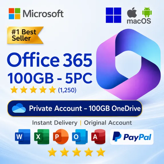 Office 365 1-Year | OneDrive 100GB Cloud storage 5PC Private Account