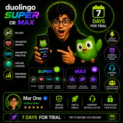 🔥 Duolingo Super  Months – Premium Language Learning English |Mar One ⭐