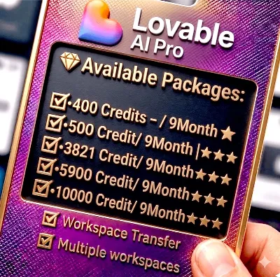 Lovable AI Non-Pro 9 Month | 400–10K Credits | ⚡ Fast Delivery | Workspace Transfer