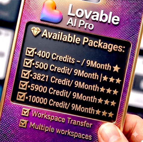 Lovable AI Non-Pro 9 Month | 400–10K Credits | ⚡ Fast Delivery | Workspace Transfer