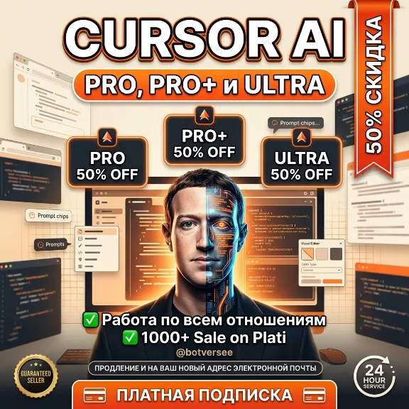 {Скидка 60%} Cursor AI Pro, Pro plus и Ultra | Продление и аккаунты | 1 до 12 месяцев