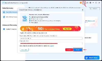 Aiseesoft Data recovery Код регистрации на 1 год