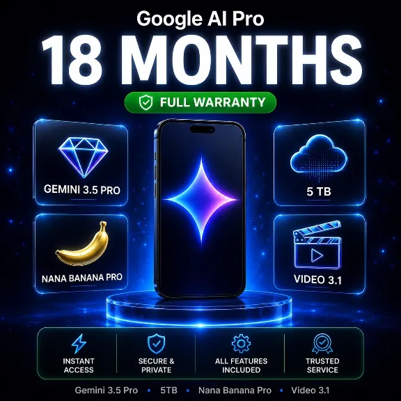 [AUTO 24/7] Google AI Pro 6 Months | Gemini 3.5 | Veo 3 | Nano Banana Pro | 5TB
