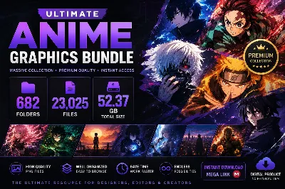 Ultimate Anime Graphics (Wallpapers) Bundle | 23,000+ Files | 52GB Collection