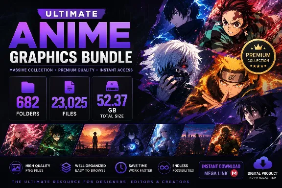 Ultimate Anime Graphics (Wallpapers) Bundle | 23,000+ Files | 52GB Collection