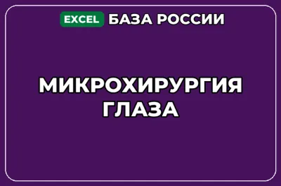 База компаний по теме Микрохирургия глаза в России