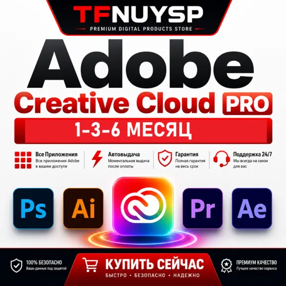 ⚡ Adobe Creative Cloud 1-3-6 Месяцев | Все Приложения | Автовыдача | Гарантия