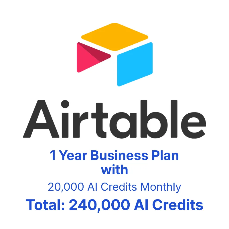 Бизнес-аккаунт Airtable — 1 год с 20 000 кредитов ИИ ежемесячно