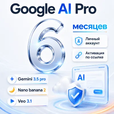 [24/7] АВТО | GOOGLE AI PRO 6 МЕСЯЦЕВ | НА ВАШ АККАУНТ | GEMINI 3.5, NANO BANANA 2