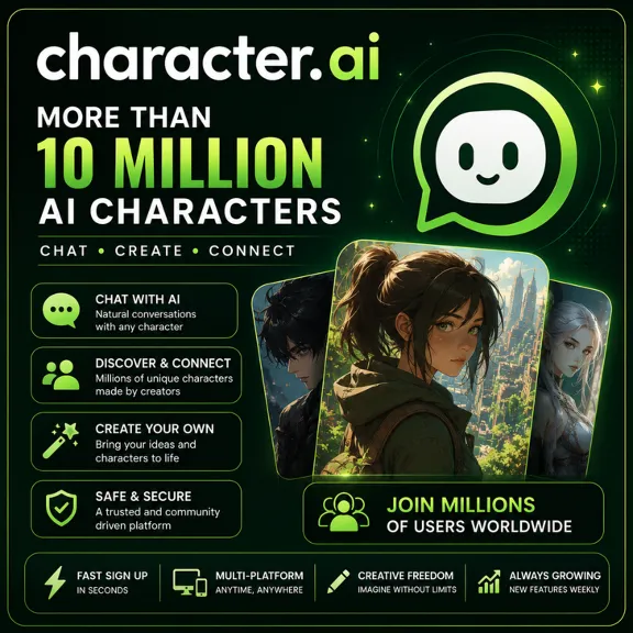 Character.AI C.ai+ | AI Character Chat | 1 Month Subscription | Private Access | Inst