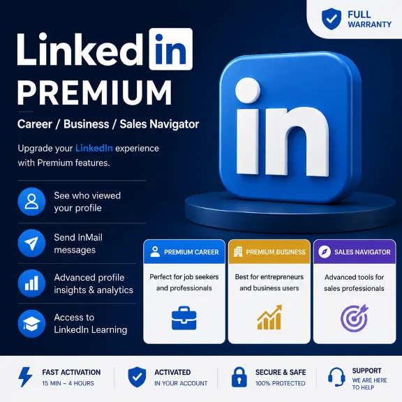LinkedIn Premium - бизнес / Карьера / Активация в вашем аккаунте / Гарантия