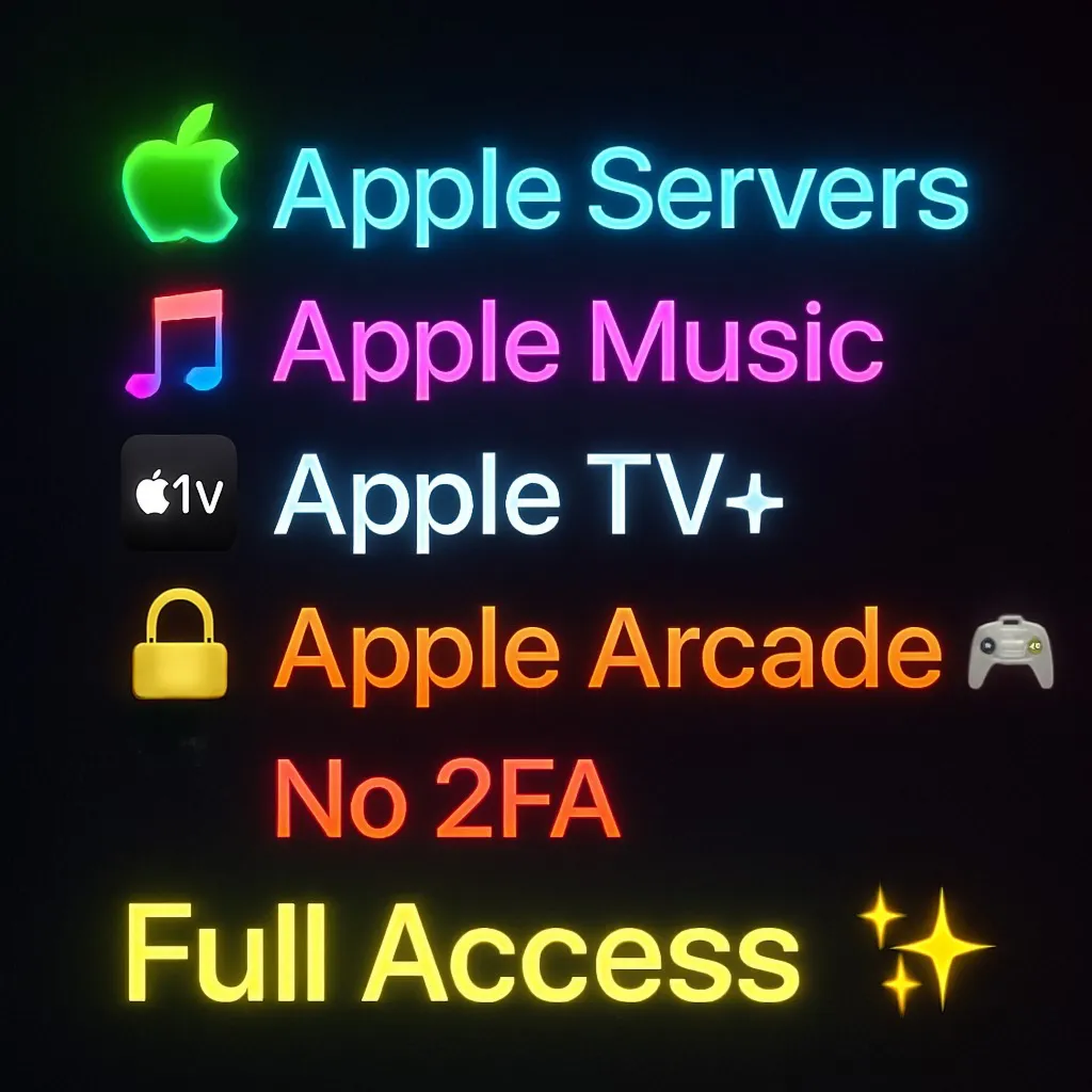 Серверы Apple Apple Music 🎧 Apple TV 📺 Apple Arcade 🎮 Индивидуальный личный аккаунт