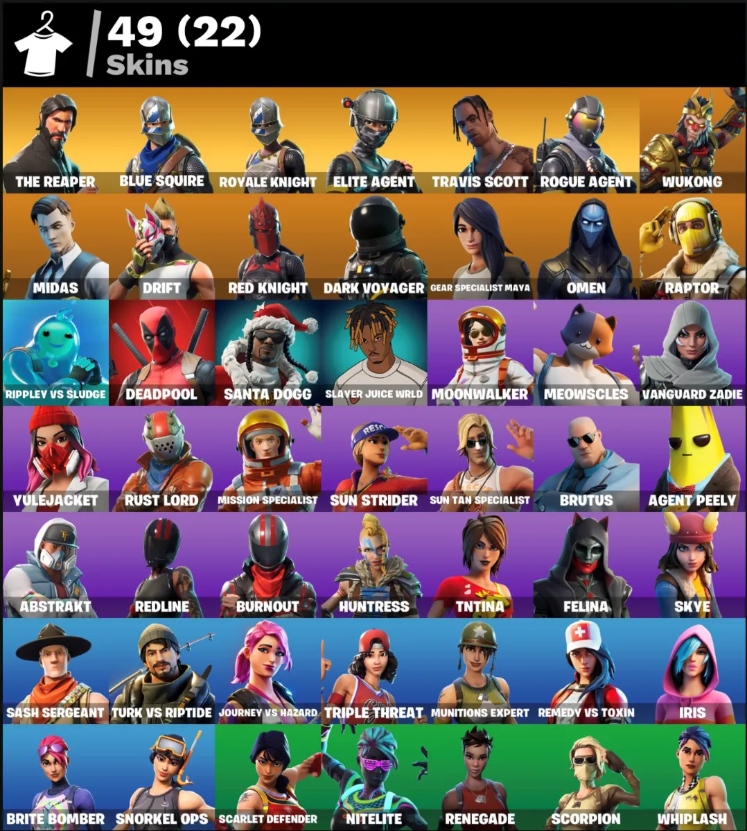 FN | The Reaper | Travis Scott (ALL PLATFORMS) | 49 skins (22 paid) 700VB