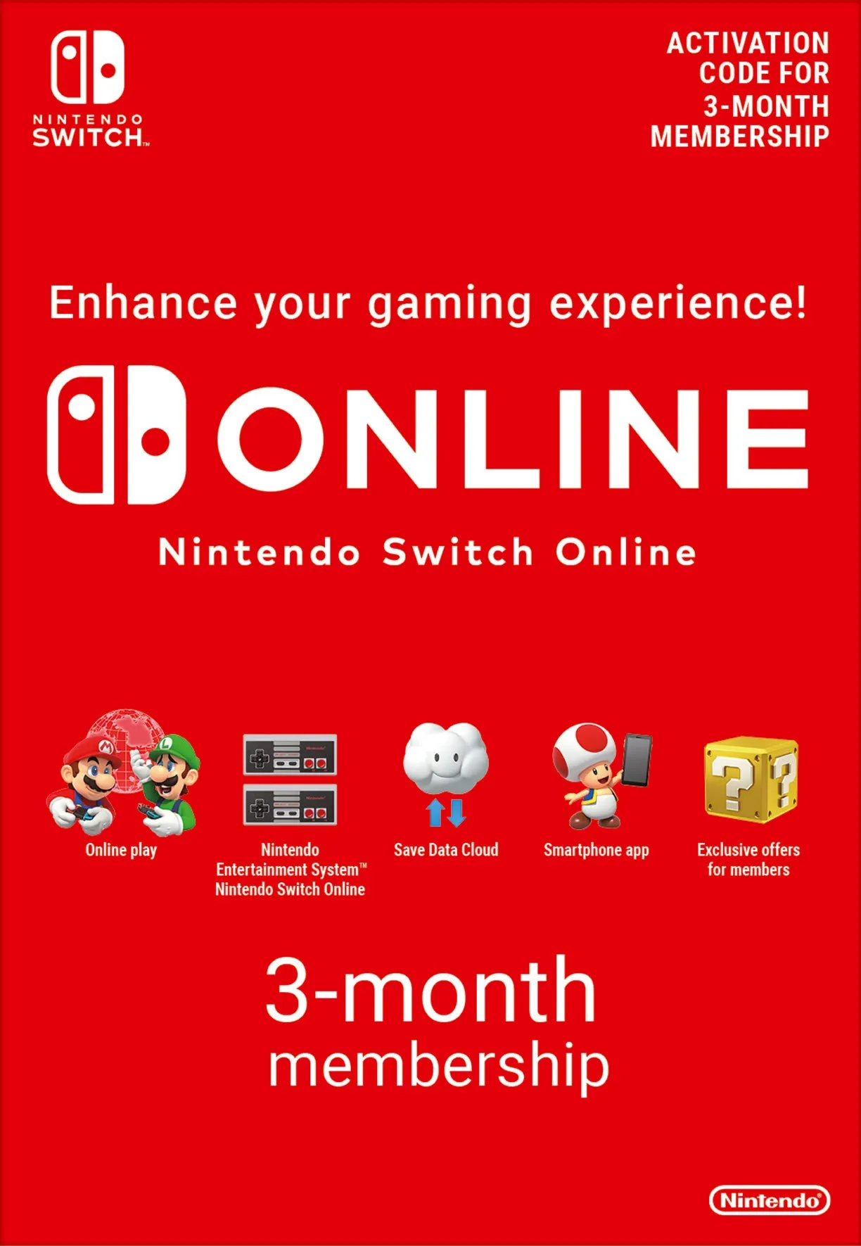Nintendo Switch Online 3 Month USA Gift Card - irongamers.ru